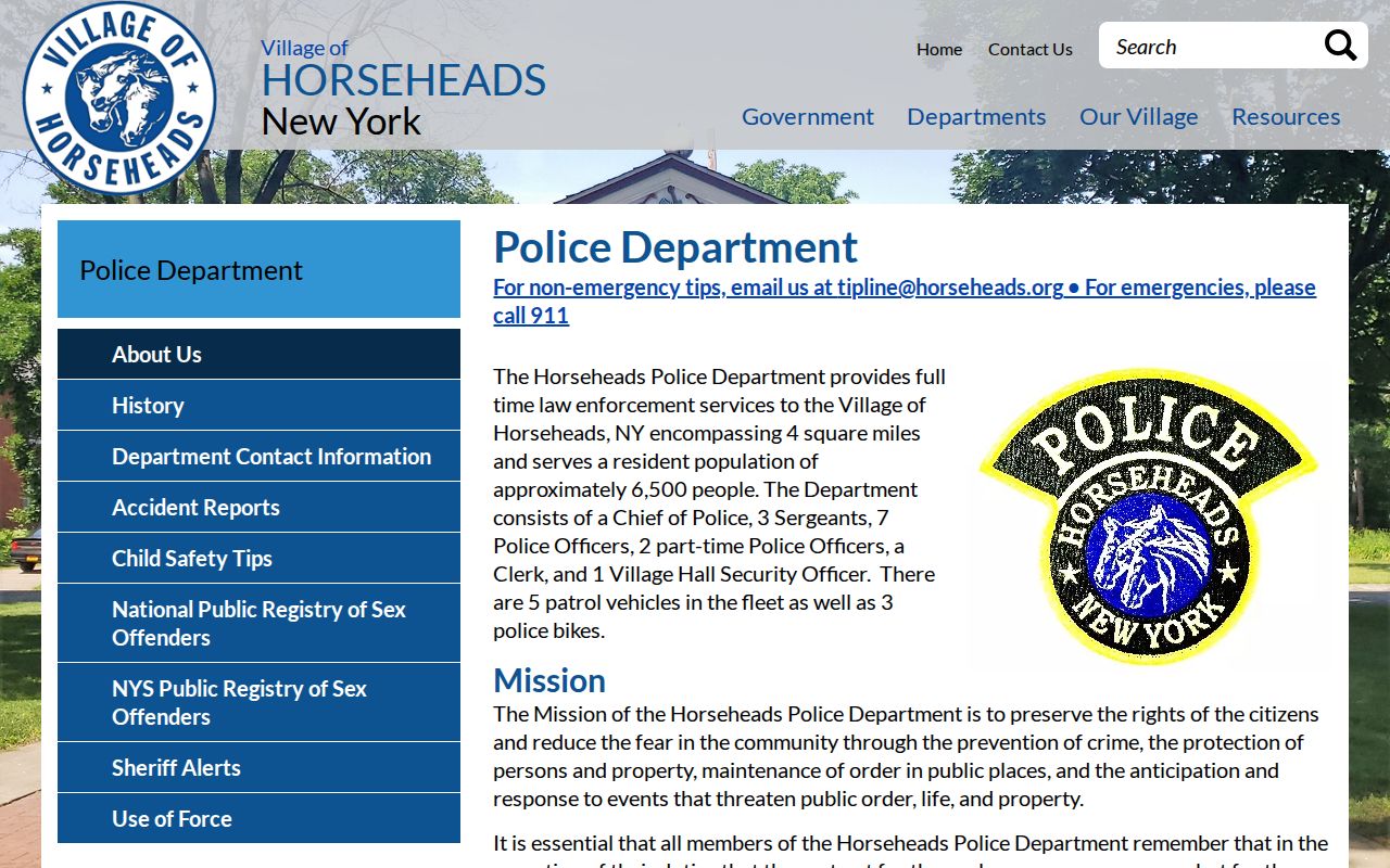 Chemung County arrest lookup and Horseheads Village Police records channel
