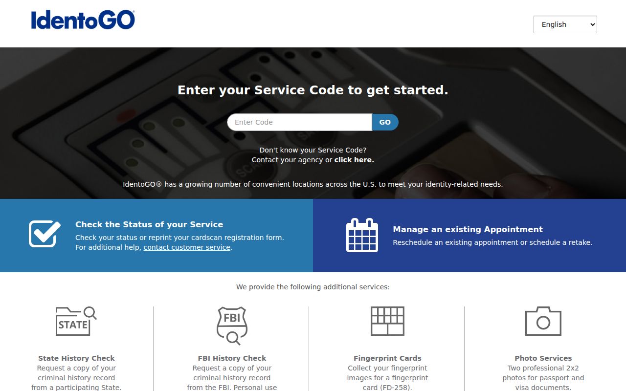 Chemung County criminal history fingerprint enrollment through IdentoGO